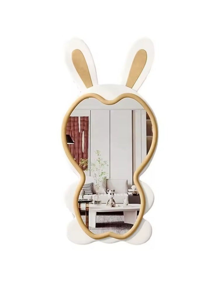 Luxury Cute Rabbit Shape Flannel Frame Large Body Mirror Full Length Floor Mirror For Home