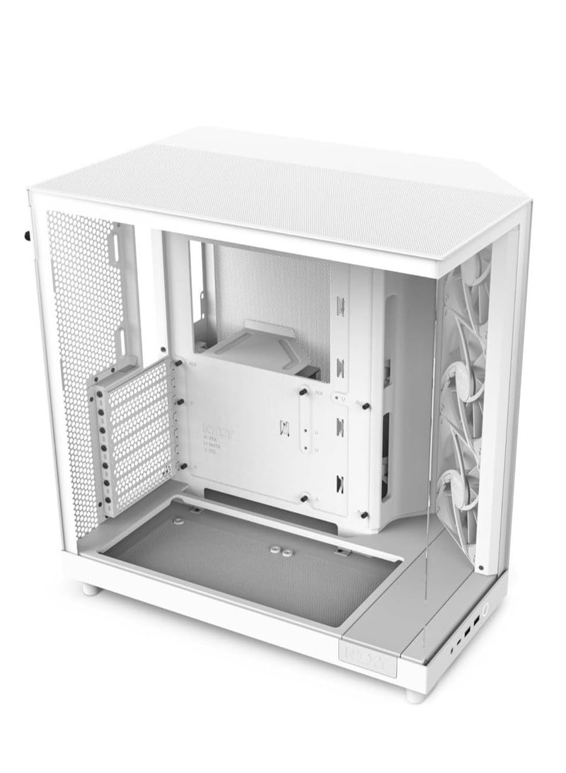 NZXT H6 Flow Compact Dual-Chamber Mid-Tower Airflow Case - White | CC-H61FW-01