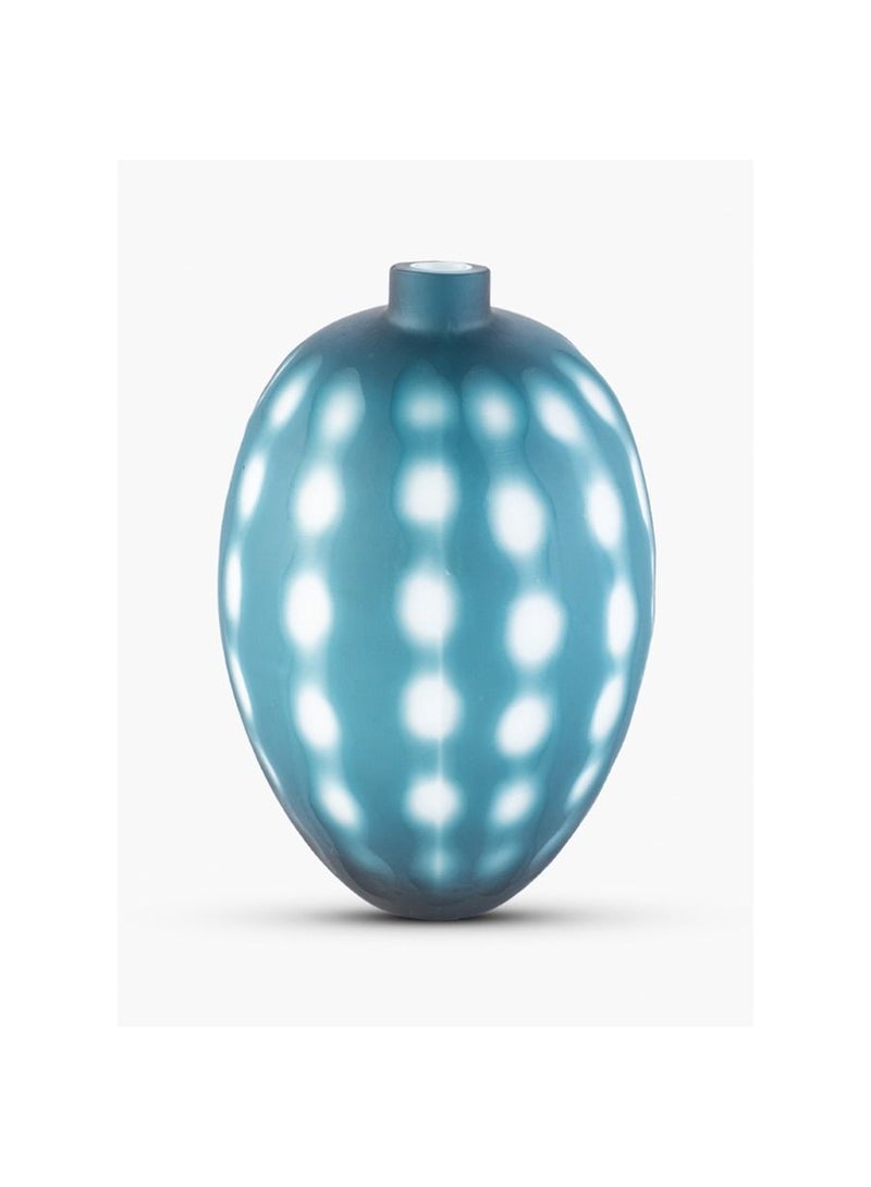 Vase BLUE/WH 17x17x28cm