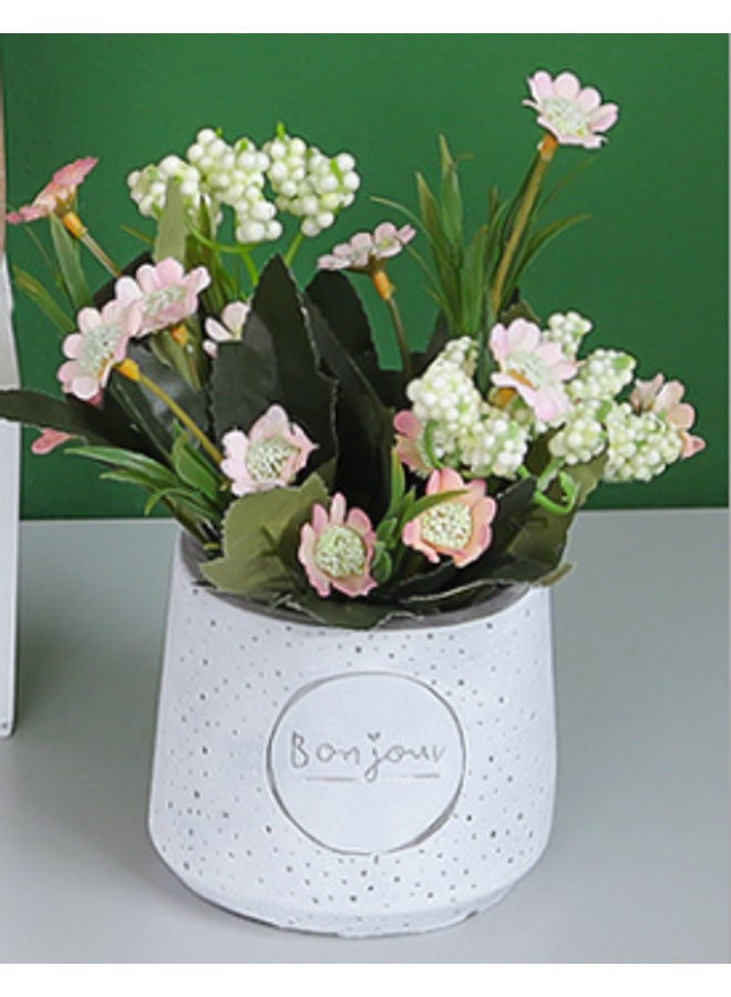 Decorative Vase with Simulated Daisy Plant Multicolour