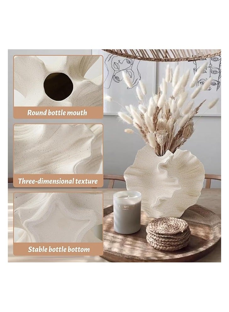 Ceramic Vase for Modern Home Decor, Coffee Table Office Bookshelf Living Room Decor (white).