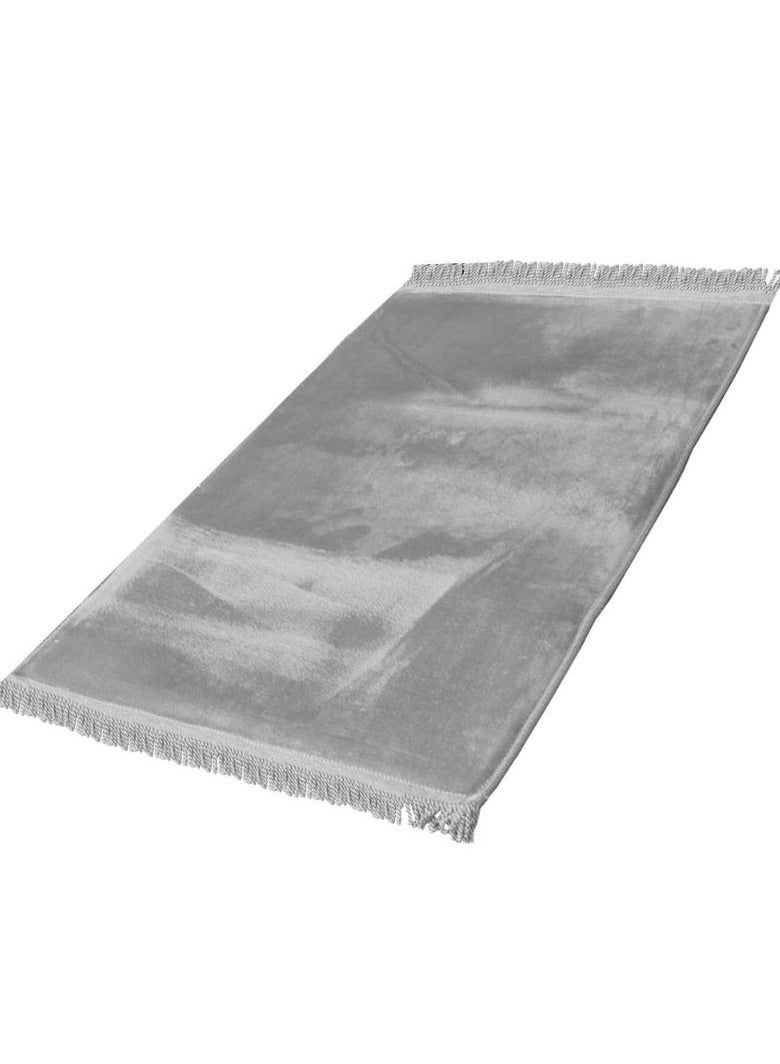 Memory foam prayer mat with a silky feelgrey