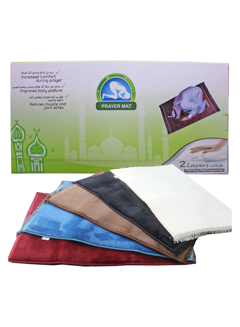 Memory foam prayer mat with a silky feelgrey