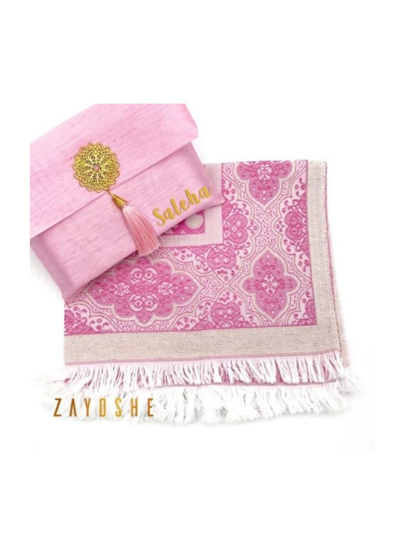 Prayer Rug With Pouch Dark Pink