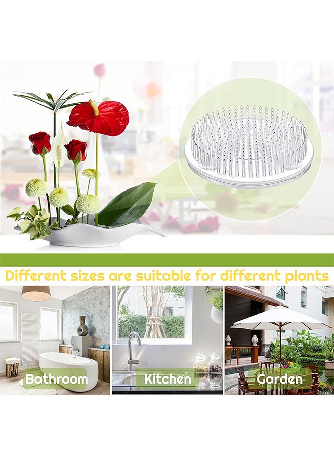 3PCS Flower Frogs Plastic Floral Vase Round Clear Arranger Tool Pin Holder Japanese Arranging Plant Decoration Fixed Supplies With Bottom Home DIY Craft