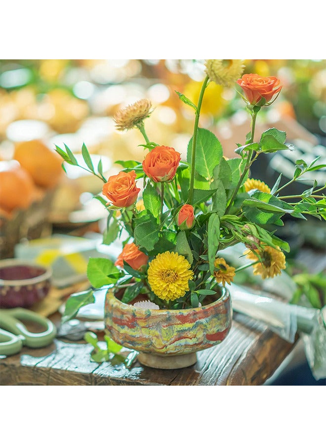 3PCS Flower Frogs Plastic Floral Vase Round Clear Arranger Tool Pin Holder Japanese Arranging Plant Decoration Fixed Supplies With Bottom Home DIY Craft