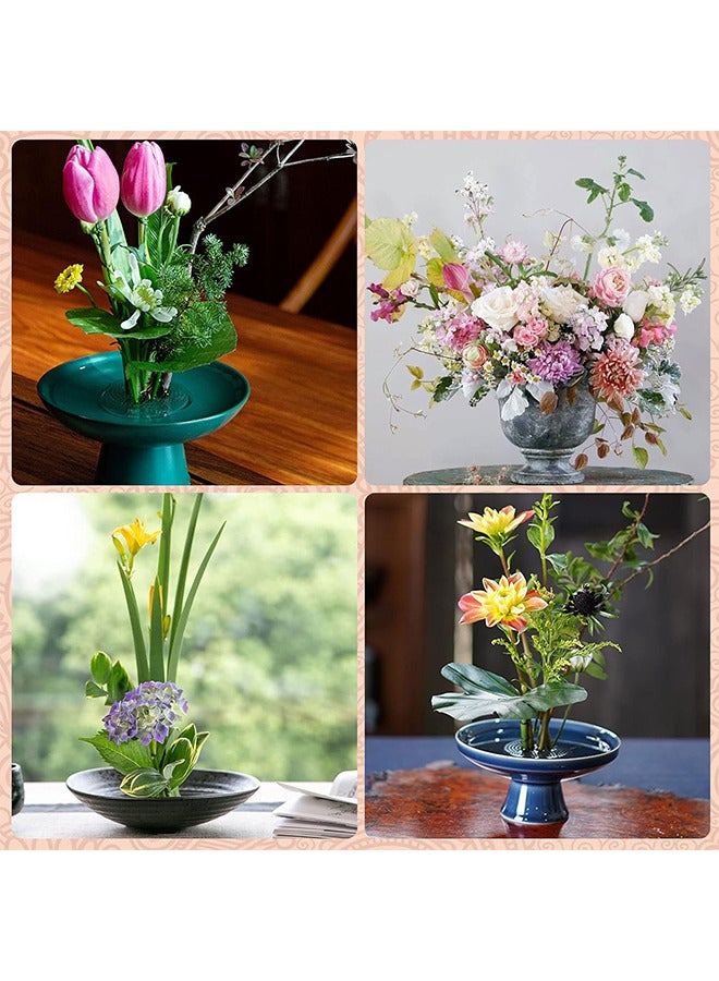 3PCS Flower Frogs Plastic Floral Vase Round Clear Arranger Tool Pin Holder Japanese Arranging Plant Decoration Fixed Supplies With Bottom Home DIY Craft