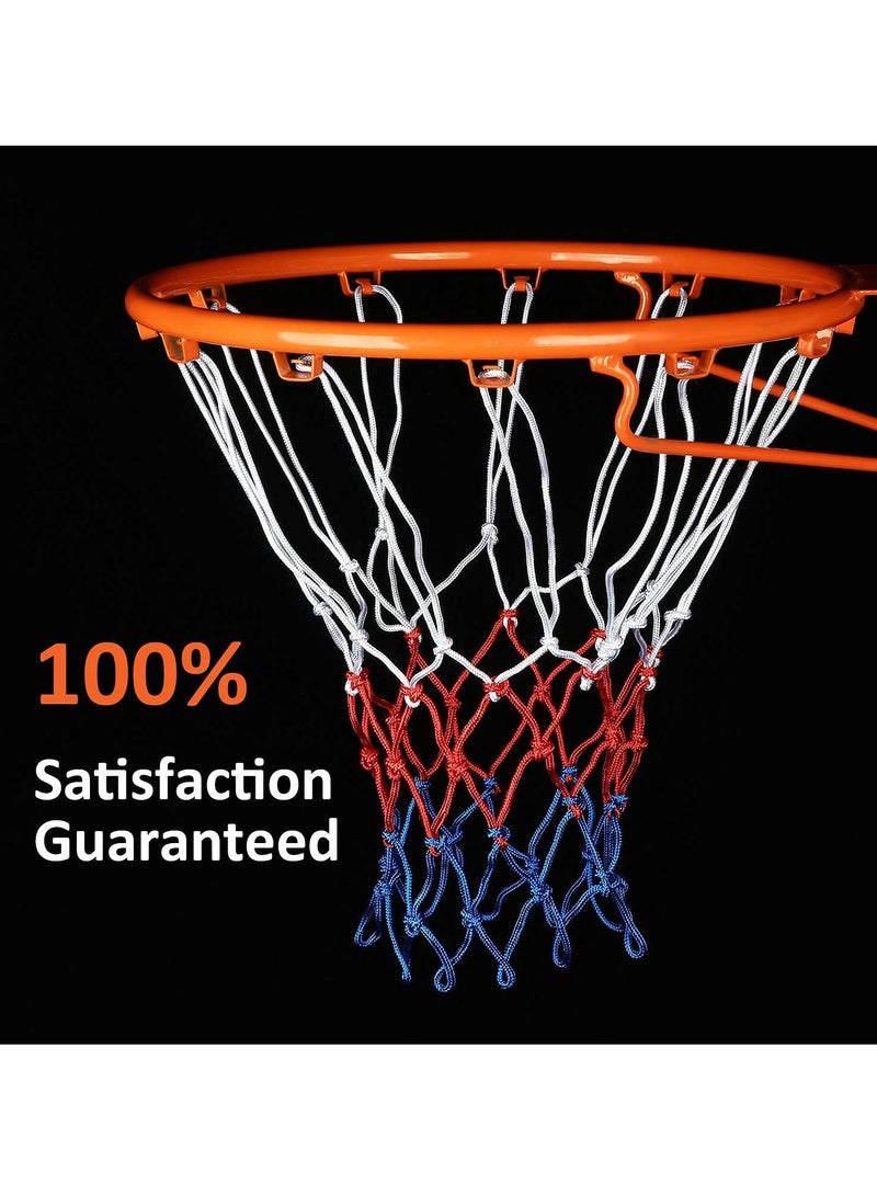 Basketball Net Replacement, 2 Packs, Durable 5.0mm Polyester for Indoor and Outdoor Courts, Weather-Resistant, Standard Size