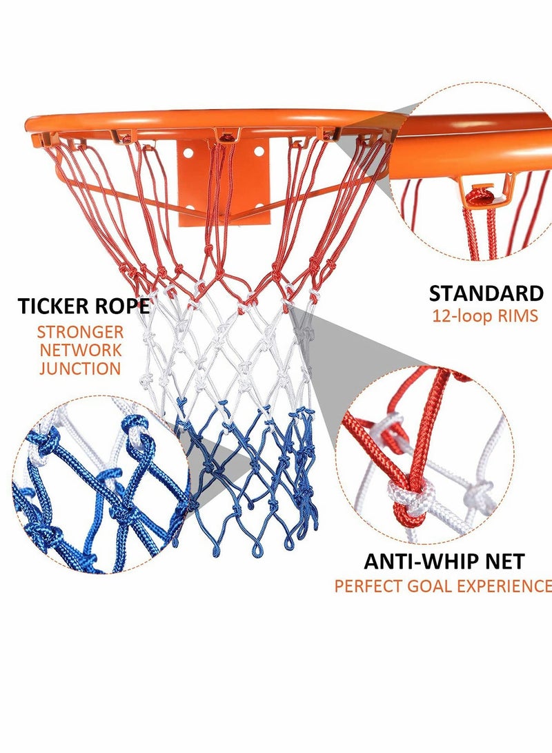 Basketball Net Replacement, 2 Packs, Durable 5.0mm Polyester for Indoor and Outdoor Courts, Weather-Resistant, Standard Size