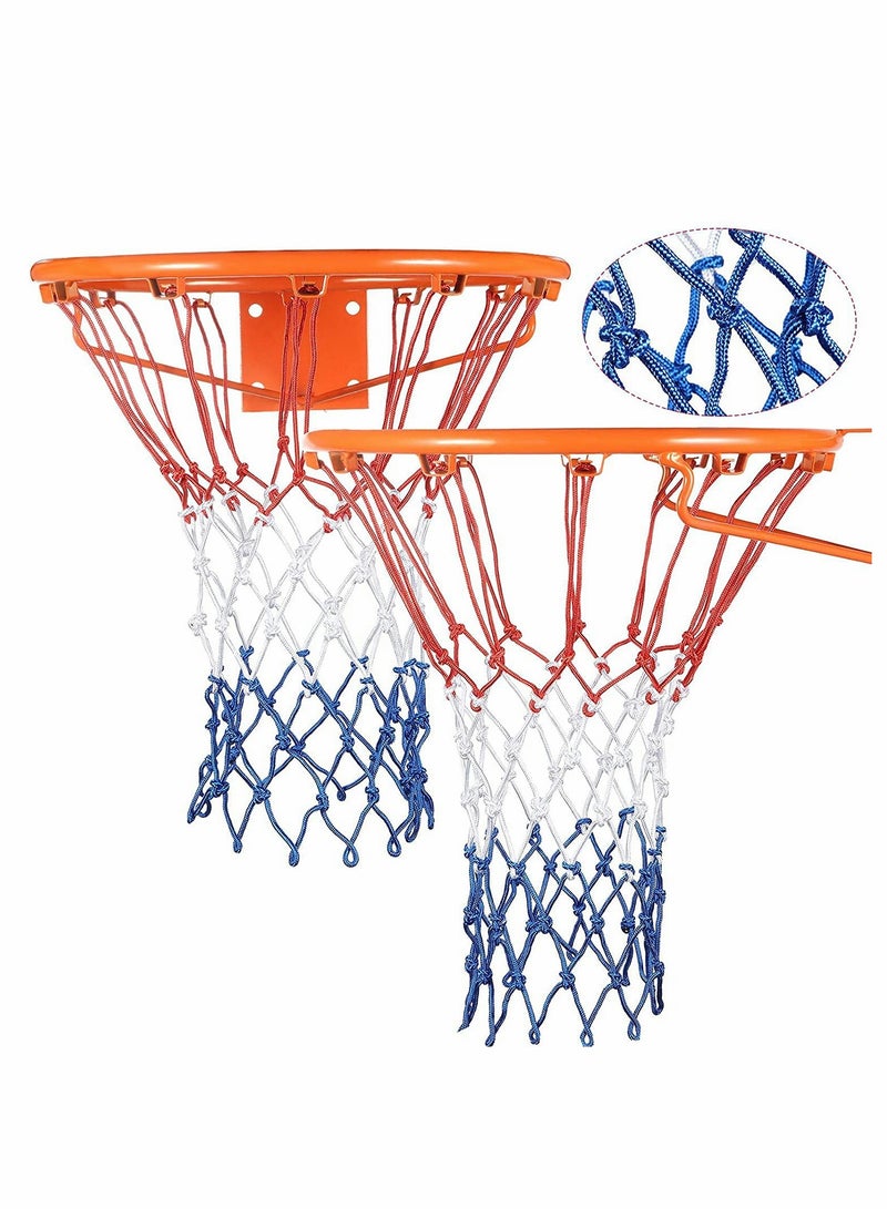 Basketball Net Replacement, 2 Packs, Durable 5.0mm Polyester for Indoor and Outdoor Courts, Weather-Resistant, Standard Size