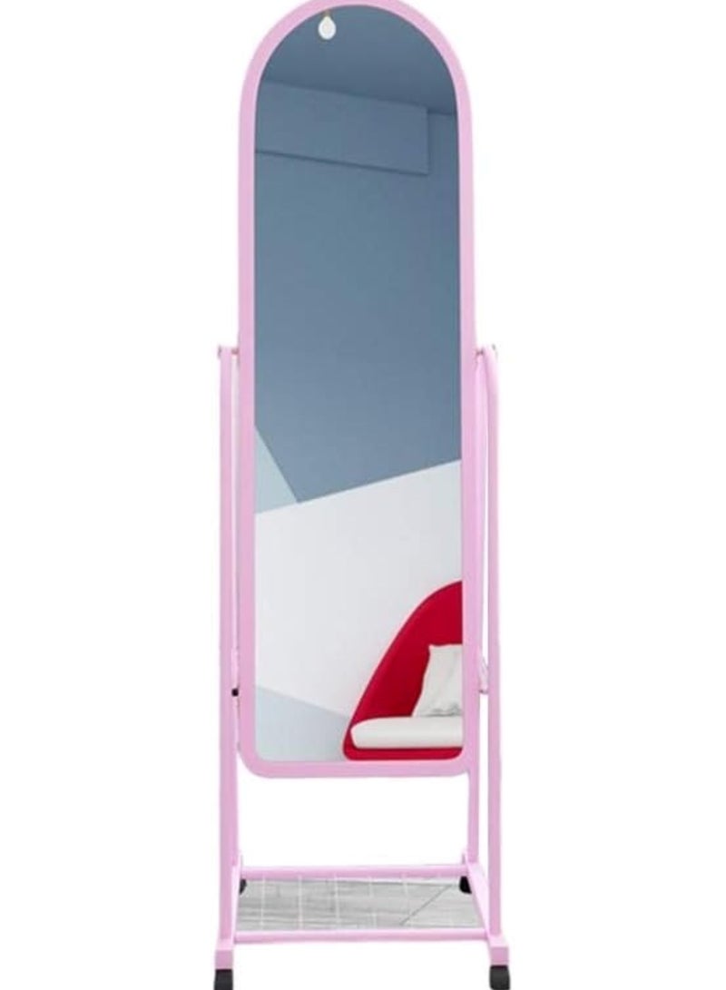 Elegant Reflections Floor Mounted Mirror with Installation Kit Pink 126x46x8.5cm 4kg