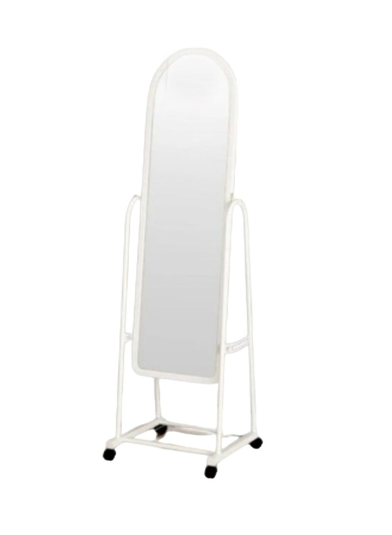 Elegant Reflections Floor Mounted Mirror with Installation Kit White 126 x 46 x 8.5 cm