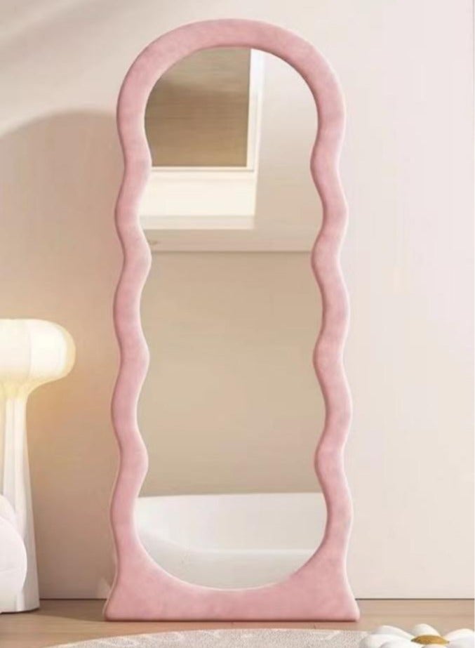 Fashion Style Floor Mirrors Wave Shape Dressing Full Length Mirror For Living Room