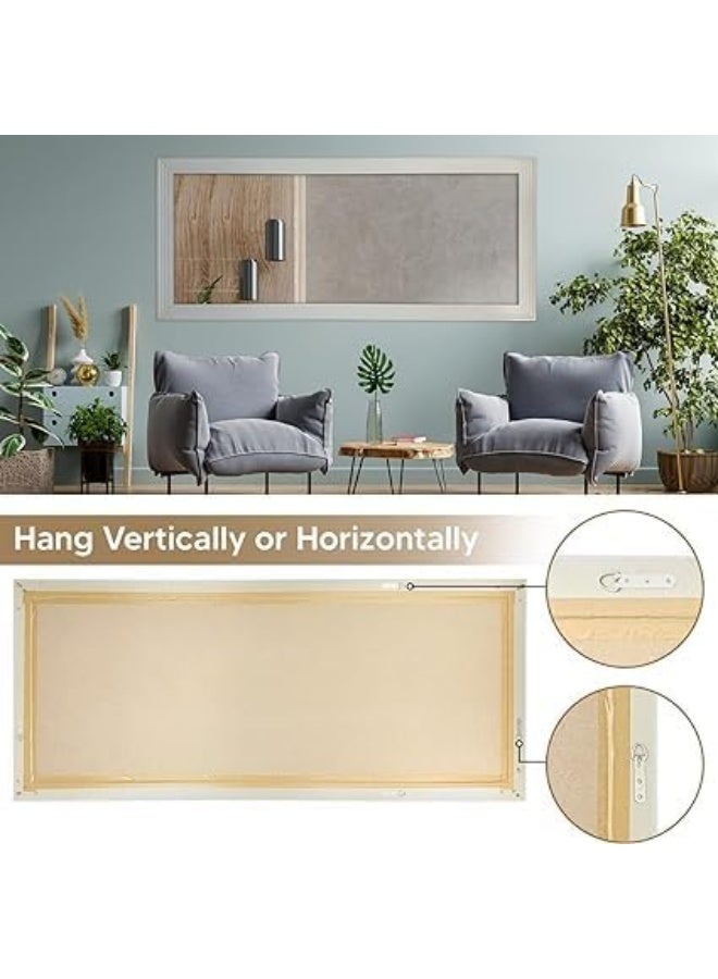 Strong Full-Length Dressing Mirror 75x175cm | Large Rectangular Wall-Mounted Mirror for Bedroom, Living Room, Foyer | Thick PVC Frame for Durability & Modern Home Décor - White with Black shade