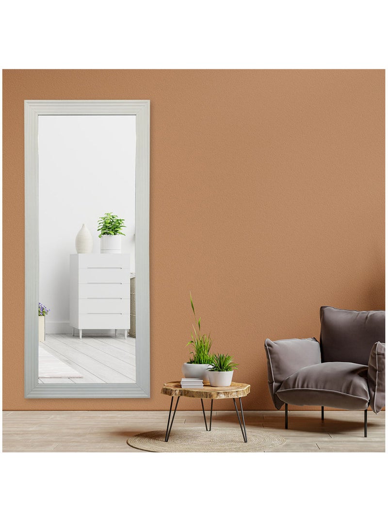 Strong Full Length Dressing Large Rectangle Mirror for Bedroom Wall-Mounted PVC Thick Frame White