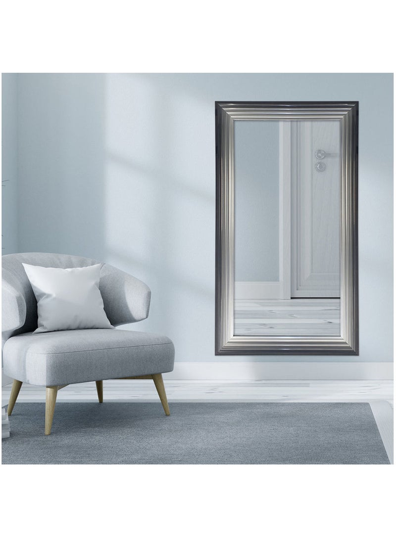 Decorhills Strong Full Length Dressing Large Rectangle Mirror for Bedroom Wall-Mounted PVC Thick Frame Black Silver