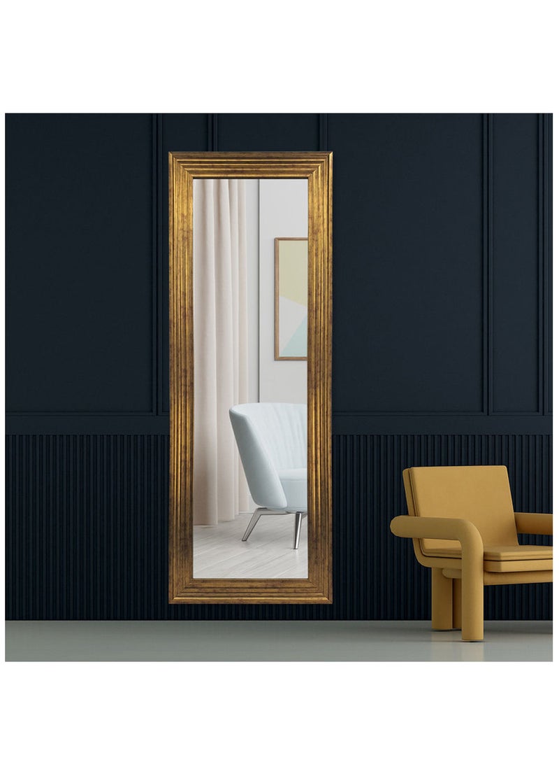 Strong Full Length Dressing Large Rectangle Mirror for Bedroom Wall-Mounted PVC Thick Frame Gold