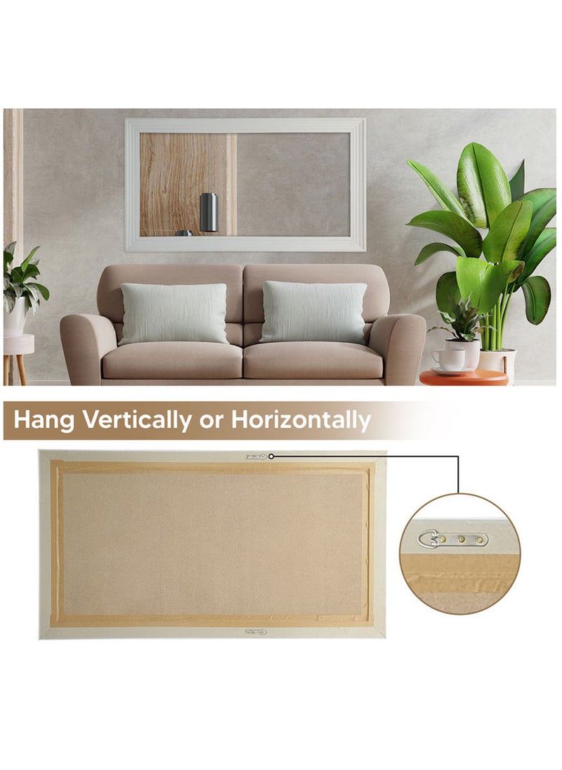 Stand Mirror with Thin Frame – Full-Length 60x120cm, HD Glass, Versatile Standing or Wall-Mounted, Elegant Arched Design, Ideal for Bedroom, Living Room, Modern Home Décor Durable PVC, White Frame