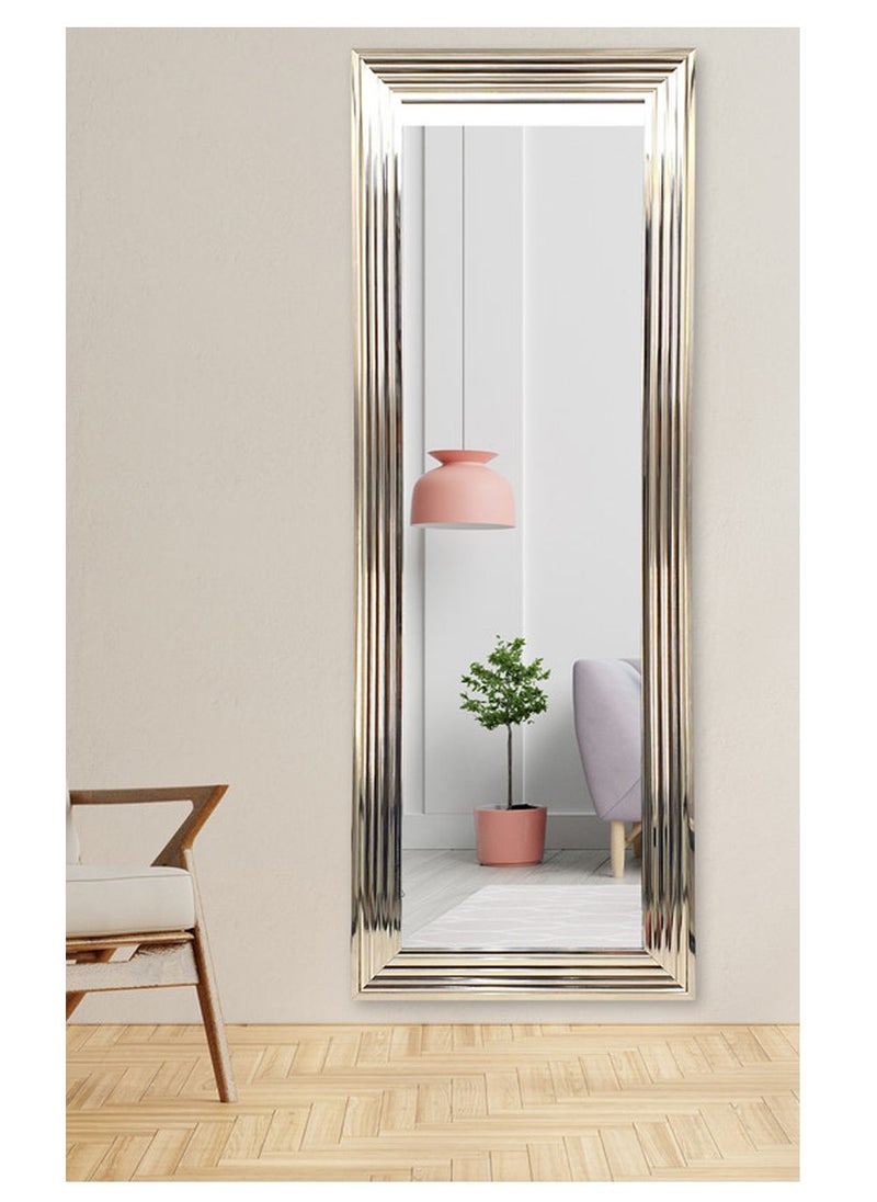 Strong Full Length Dressing Large Rectangle Mirror for Bedroom Wall-Mounted PVC Thick Frame Silver