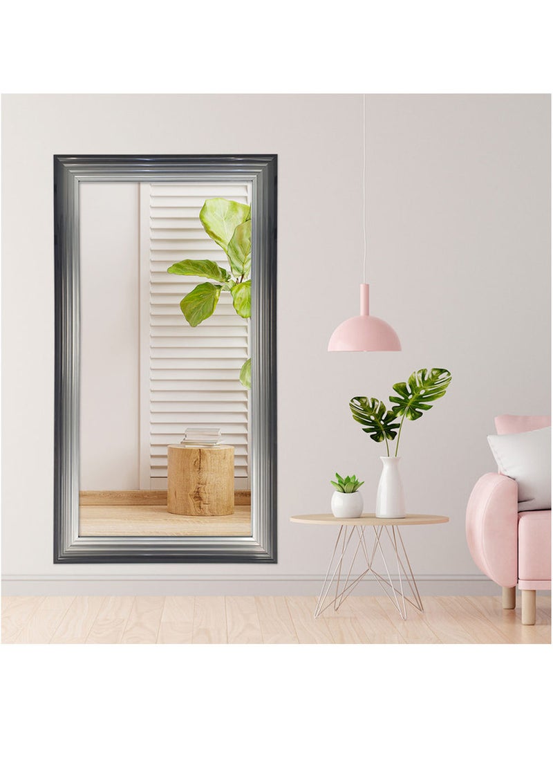 Strong Full Length Dressing Large Rectangle Mirror for Bedroom Wall-Mounted PVC Thick Frame Black/Silver