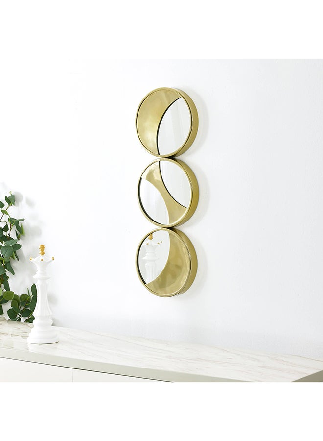 Discs Decorative Wall Mirror, Gold - 26x4.5 cm