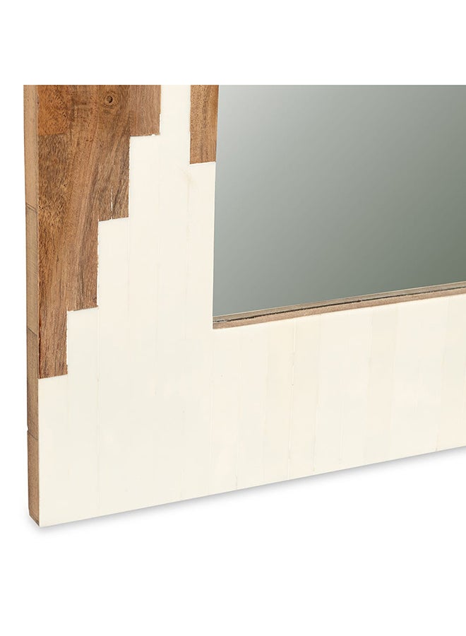 Piano Wall Mirror Frame, Brown & Off-White- 60x90 cm