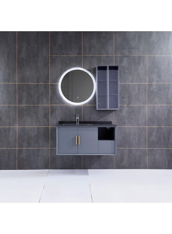 Danube Home Milano Jane Vanity Model With Mirror And Led Slide Cabinet 1000X550X500