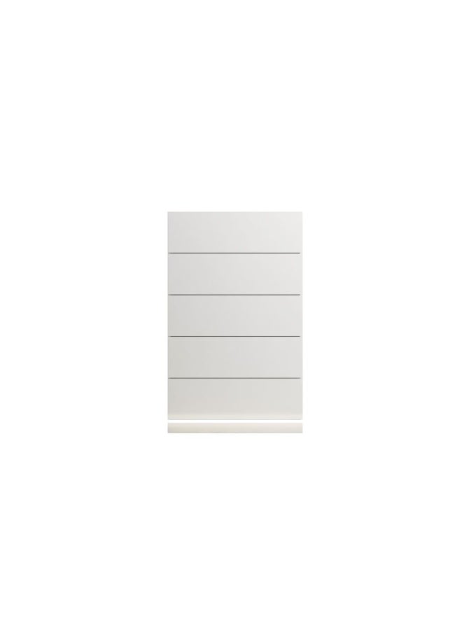 Sonya Chest of 5 Drawers with Jewelry Cabinet & Mirror at Top - White High Gloss - With 2-Year Warranty