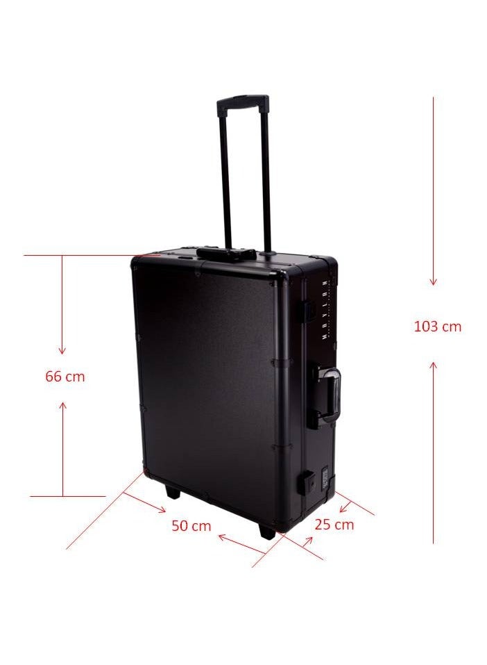 Makeup Vanity Mirror Stand Trolley Case with LED lights Black