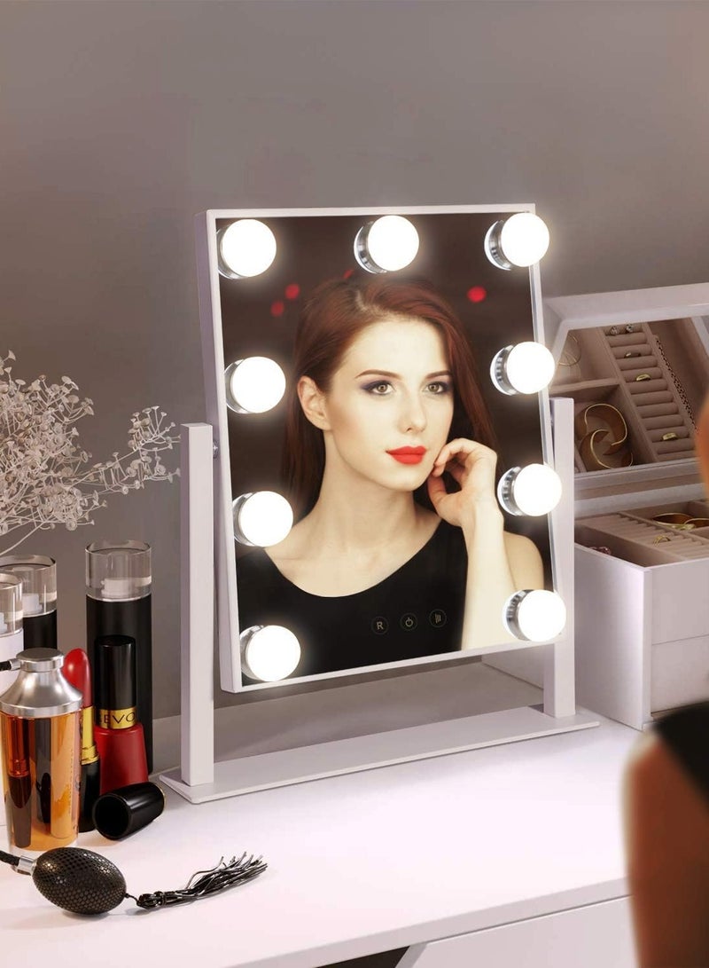 Lighted Vanity Mirror - Hollywood Style Makeup Vanity Mirror with Lights and Touch button,3 Color