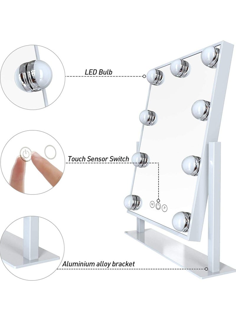 Lighted Vanity Mirror - Hollywood Style Makeup Vanity Mirror with Lights and Touch button,3 Color