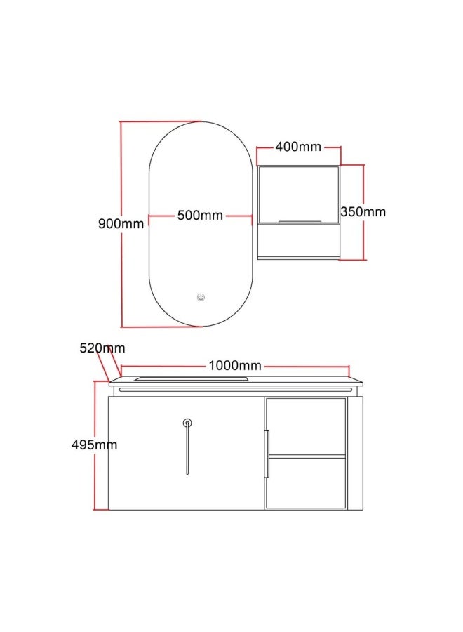 Milano Precy Vanity Model No.Hs16438 1000*520*495Mm (3Ctns/Set) - Made In China