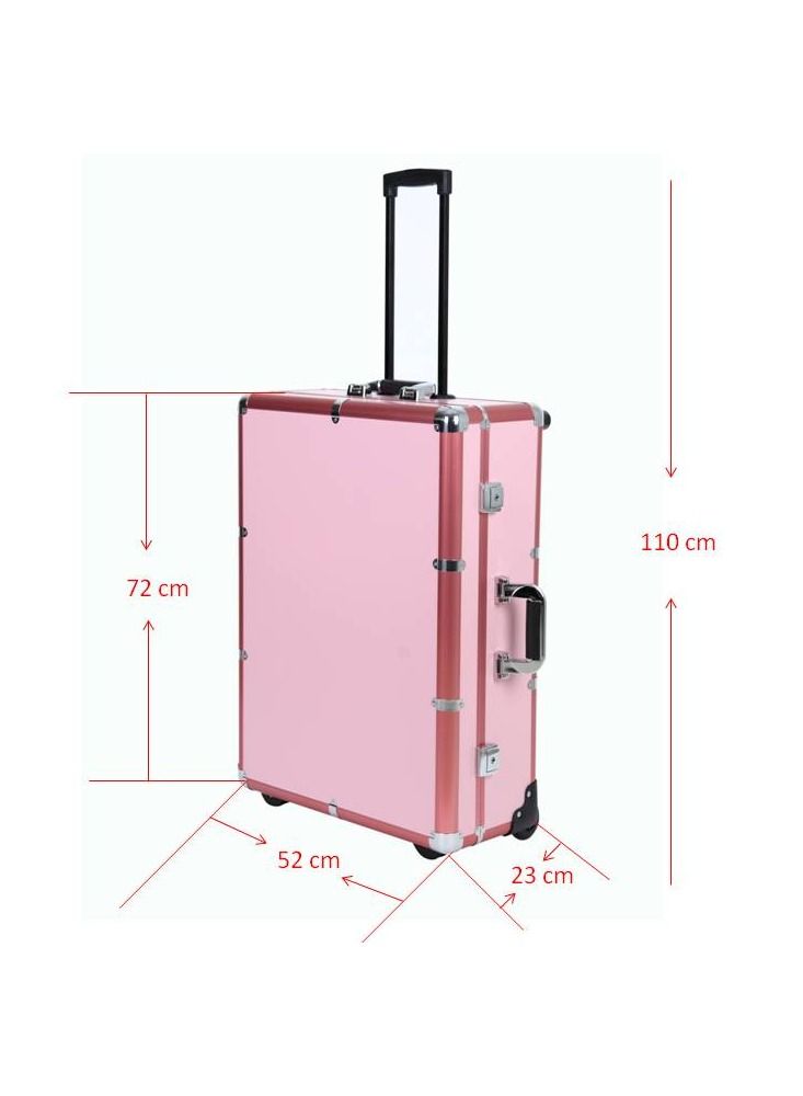 Makeup Train Stand Case With Pro Studio Artist Trolley And Lights Pink Queen Size