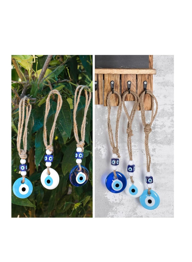 Evil Eye Car Hanging Ornament, Rear View Mirror Ornament Accessories, Turkish Greek Nazar Amulet, Good Luck Pendant,  for Car Window Door Rear View Mirror Accessories 3 pcs