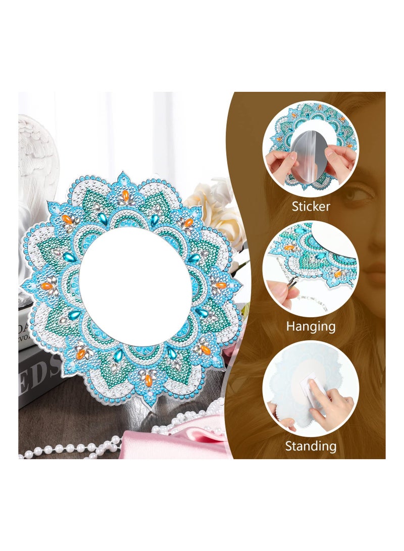 SYOSI, Crystal Diamond Painting Mirror DIY Kit, Art Makeup Mirror, Art Crafts for Home Wall Table Decoration