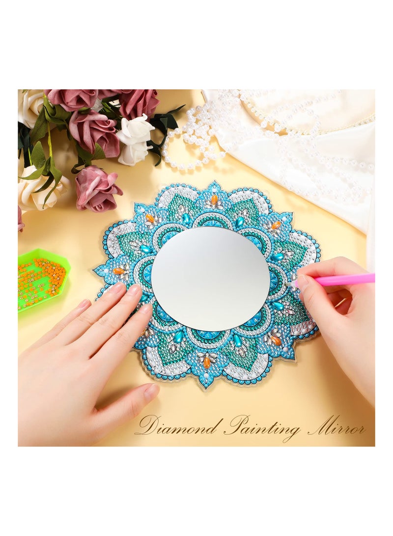 SYOSI, Crystal Diamond Painting Mirror DIY Kit, Art Makeup Mirror, Art Crafts for Home Wall Table Decoration