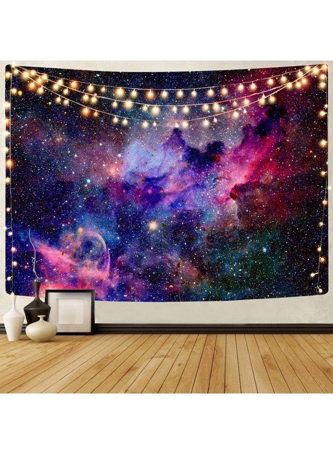 Galaxy Tapestry Wall Hanging Purple Outer Space Tapestry Cool Trippy Nebula Universe Tapestries For Bedroom Living Room Dorm Decor (W59.1 × H51.2 Purple)