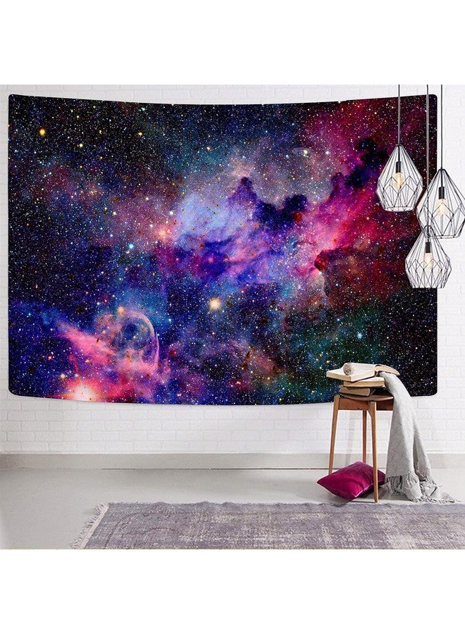 Galaxy Tapestry Wall Hanging Purple Outer Space Tapestry Cool Trippy Nebula Universe Tapestries For Bedroom Living Room Dorm Decor (W59.1 × H51.2 Purple)