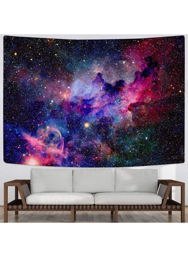 Galaxy Tapestry Wall Hanging Purple Outer Space Tapestry Cool Trippy Nebula Universe Tapestries For Bedroom Living Room Dorm Decor (W59.1 × H51.2 Purple)