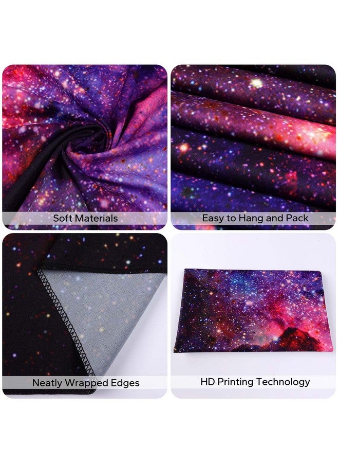 Galaxy Tapestry Wall Hanging Purple Outer Space Tapestry Cool Trippy Nebula Universe Tapestries For Bedroom Living Room Dorm Decor (W59.1 × H51.2 Purple)