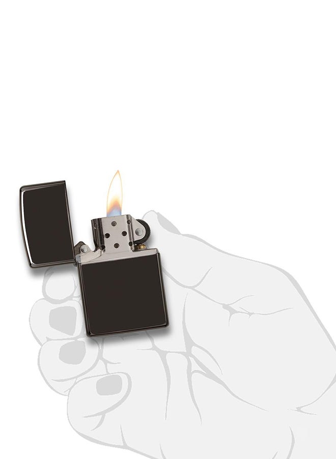 High Polish Gas Lighter Black
