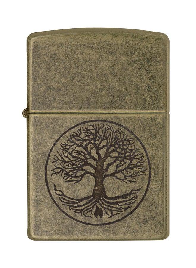 Tree Of Life Windproof Gas Lighter Gold