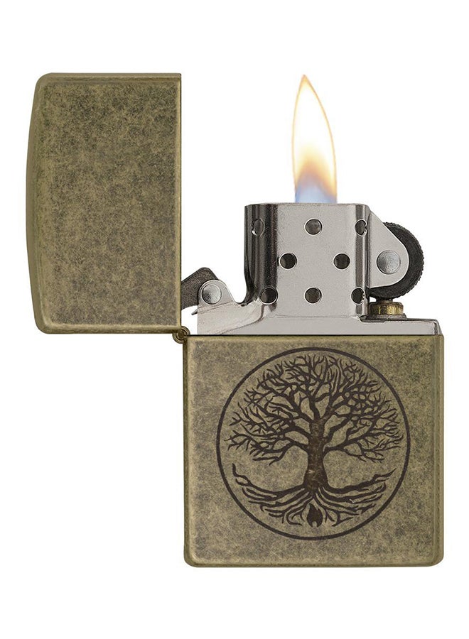 Tree Of Life Windproof Gas Lighter Gold