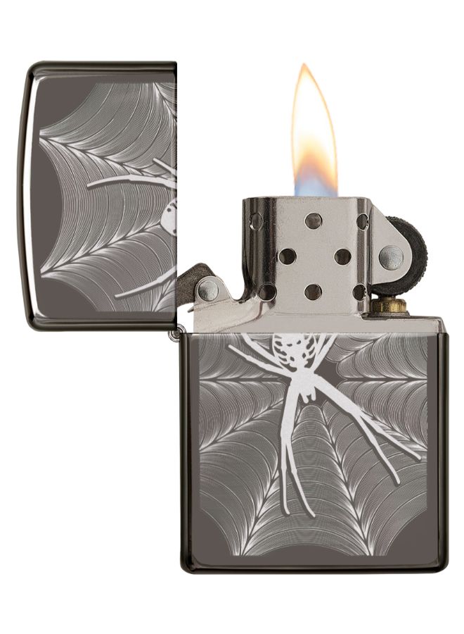 Spider And Web Design Gas Lighter Grey/White