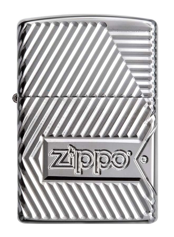 Bolts Design Gas Lighter Silver