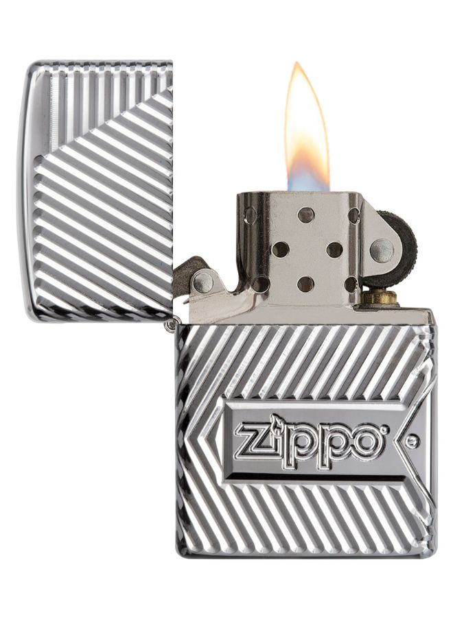 Bolts Design Gas Lighter Silver