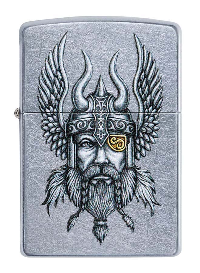 Viking Warrior Design Gas Lighter Silver/Gold