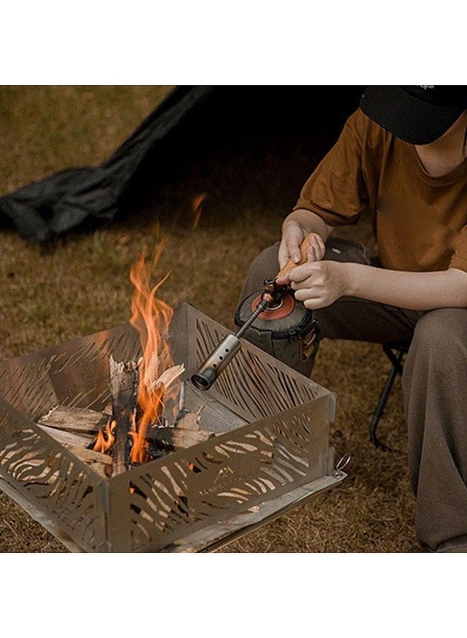 Wood Handle Camping GasTorch High Power Outdoor Portable Burners Charcoal Burning Tool Picnic BBQ Cooking Flamethrower Type A