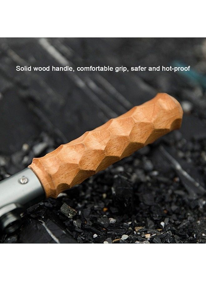 Wood Handle Camping GasTorch High Power Outdoor Portable Burners Charcoal Burning Tool Picnic BBQ Cooking Flamethrower Type A