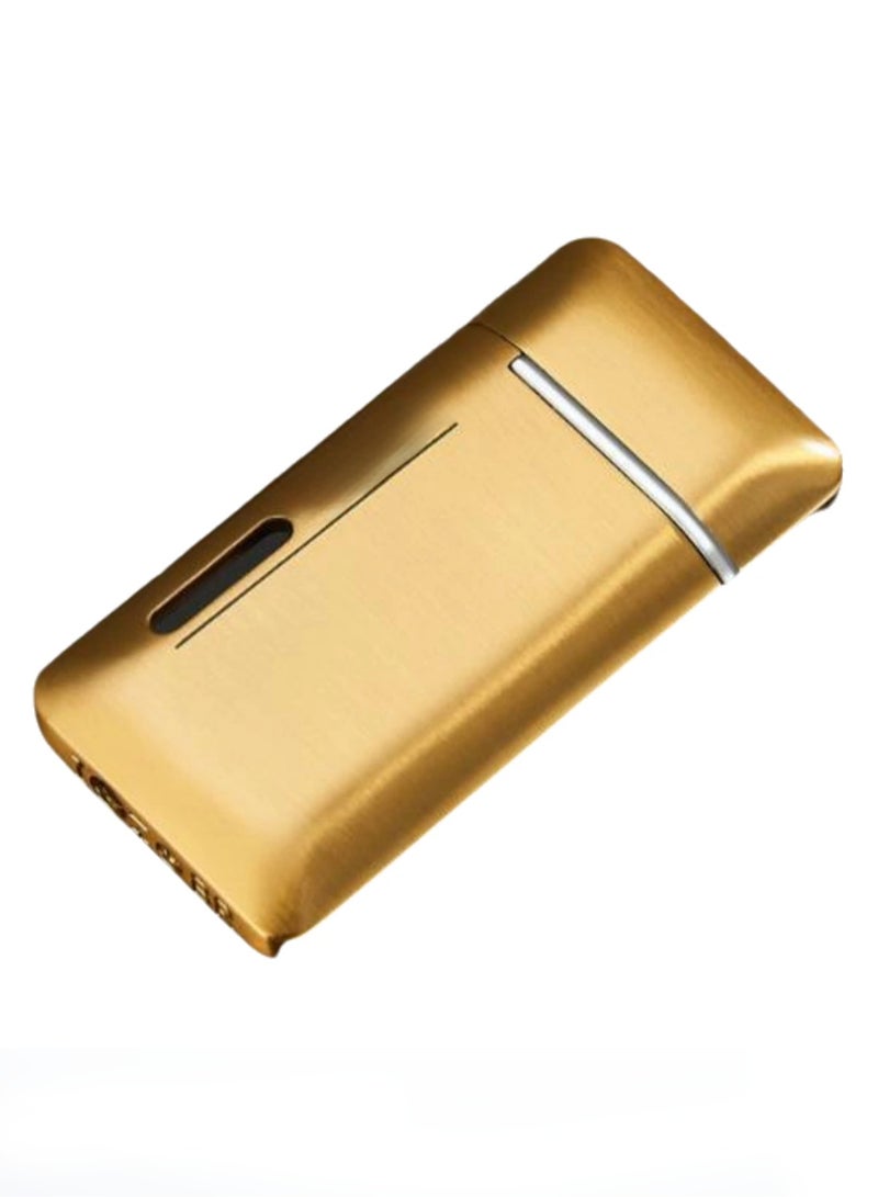 New Dual-fire Conversion Direct-charge Personality Lighter(Gold)(No Oil And No Gas)